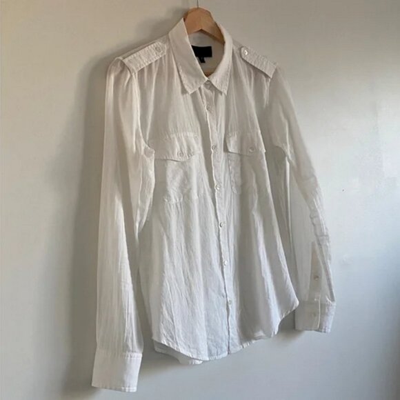 Nili Lotan White Cotton Button-Up Shirt – Size Small - Picture 8 of 12